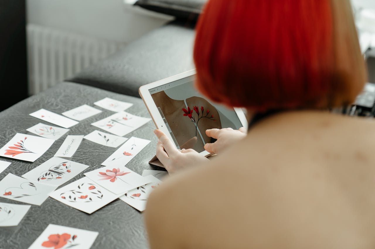 Woman Playing Chess on Table